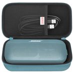 BOVKE Hard Travel Speaker Case Bose SoundLink Flex Bluetooth taşınabilir hoparlör için, ekstra file çanta, Bluetooth hoparlör Bose Charger, şarj kablosu, taş mavisi