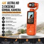 Bowie Hdr Destekli 4K Gimbal Aksiyon Kamera Titreşim Engelleme Yüz Takip Özellikli Youtuber Kamera