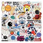 Bowling çıkartması, bowling çıkartması, 50 adet, kaykay, grafiti, motosiklet, bisiklet, snowboard, bagaj, dizüstü bilgisayar, araba, çanta, çocuklar ve gençler için, su geçirmez vinil çıkartmalar