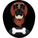 Boxer Köpek Turuncu Siyah Renkler - Bilek Destekli Köpekli Baskılı Mouse Pad 20X23 cm - Çok Renkli