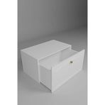 Boxi Saklama Kutusu,Çok Amaçlı Sandık/Masa Beyaz Membran 90X48x52 Cm