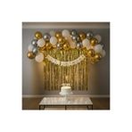 Boxland Gold Beyaz Yetişkin Doğum Günü Parti Süsleme Seti Happy Birthday Banner Arka Fon Balon Seti