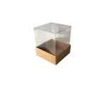 BOXSTATION 5x5x6 Cm. Altı Kraft Asetat Kutu Düğün Nişan Kına Hediyelik Kutu (100 Adet).