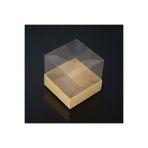 BOXSTATION 8x8x8 Asetat Kapaklı Gold/Beyaz/Kraft Kutu 10 Adet