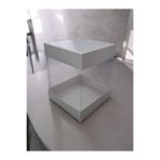 BOXSTATION BOXTATION Pasta_çeyiz_hediye20x20x25 Asetatlı Kutu 1 Adet Kraft/Beyaz