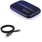 BoxWave Elgato HD60 S+ ile Uyumlu Kablo - DirectSync PD Kablosu (3 ft) - USB-C - USB-C (100W), Tip C Örgülü Şarj ve Hızlı Senkronizasyon - Siyah