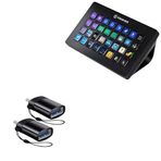 BoxWave Elgato Stream Deck XL ile Uyumlu Kablo - USB-C - A PortChanger (2'li Paket), USB Type-C OTG USB Taşınabilir Anahtarlık - Arduvaz Siyah
