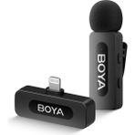 Boya By-V1 Wireless Tekli Yaka Mikrofonu Lightning (Yeni Versiyon) - Siyah