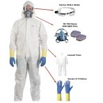 Boya İşlerinde Tam Koruma Set-2 (Lamineli Tulum Eldiven 3M Maske Filtre Gözlük)