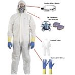 Boya İşlerinde Tam Koruma Set-3 (Lamineli Tulum Eldiven 3M Maske Filtre Gözlük) SET750260572113033APEXXL