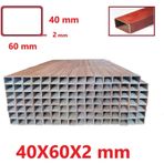 Boyalı 2mt 40 X 60 X 2 Mm Kutu Profil Boru Metal 40x60x2 Demir