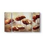 Boyama Gelincikler Tablosu 126 x 70-3 Parçalı