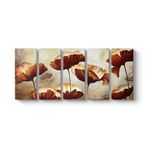 Boyama Gelincikler Tablosu 162 x 70-5 Parçalı