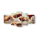 Boyama Gelincikler Tablosu 182 x 90-5 Parçalı