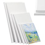 Boyama için tuval 6 adet kasnak seti boş kanvas tablo 30x20, 20x15, 15x10 cm boyama tuvalleri %100 pamuk yağlı boya, guaj, akrilik boyalar için uygundur, 3 boyut, beyaz