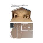 Boyanabilir Güneş Enerjili Ev Yapım Seti 1 Paket Güneş Paneli Mantar Led Lamba Mdf Ev Maketi Akrilikboya Resim Fırçası Deney Proje