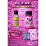 boyansa 1 adet rich pembe kumaş boyası + tek yıldız sabitleme ( öpücüklü T-Shirt özel boyama seti )