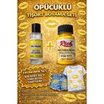 boyansa 1 adet rich sarı kumaş boyası + tek yıldız sabitleme ( öpücüklü T-Shirt özel boyama seti )