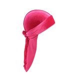 Boyfriend Cardig Kadife Sert Korsan Şapkası Atkılar Başlıklar Açık Hava Bisiklet Şapkaları Spor Bandana Şapka Uzun Kuyruklu Korsan Şapkası Pembe Kırmızı
