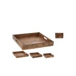 Boyner Evde Kahverengi Tepsi SERVING TRAY MANGO WOOD 3PCS-1