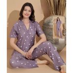 Boyraz Kadın Milan Boydan Düğmeli Kısa Kol İnce Pijama Takımı 11039 - 1 Adet Lila-XL
