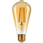 BOYTAŞ 4 WATT FLAMENT LED RUSTİK AMPUL / E 27 DUY / KIRILMAZ GÖVDE / DİM EDİLEBİLİR / SARI IŞIK