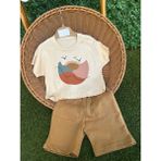 Boyun Çıtçıtlı Alt Üst Bebek Takımı - Kahverengi - 9 - 12 Ay