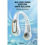 Boyuna Takılan Fan Mini Klima Serinletici Vantilatör Led Ekranlı 3 Seviye Şarjlı Boyunluk Fan