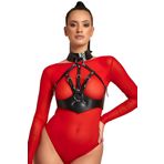 Boyundan Bağlamalı Göğsü Açık Deri Fantazi Sütyen Harness - Brf1286