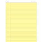 Boyut (216 X 297Mm), Sarı Renkli Legal Pad, Notluk, Notepad, Defter, 50 Yaprak, Geniş Satır Aralığı, Okul, Iş Ve Ofis Için, Türk Malı