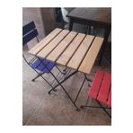 boyut art tasarim Katlanır Masa Sandalye Bahçe Balkon Mutfak Takımı 2 Sandalye 1 Masa Bistro Takım (VERNİKLİDİR)