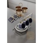 Boz Concept Home 6lı Kahve Fincan Askılığı Kupa Askısı Mutfak Düzenleyicisi - Gümüş