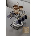 Boz Concept Home 6lı Kahve Fincan Askılığı Kupa Askısı Mutfak Düzenleyicisi - Siyah