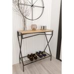 Boz Concept Home Dresuar Metal Ayaklı Çam Ahşap Raflı Dekoratif Çok Amaçlı 2 Raflı Düzenleyici Mutfak Düzenleyici