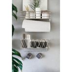 Boz Concept Home Mutfak Rafı Lüks Baharatlık Kağıt Havluluk Fincanlık Sepet Raf Dekoratif Düzenleyici Sepet Peçetelik - Gümüş
