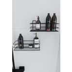 boz concept home PASLANMAZ Yapışkanlı 2 li set Banyo Rafı Duş Şampuanlık Duvar Düzenleyici Organizer Banyo Seti