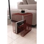 Boz Concept Home Viyana Tel Metal Tasarımlı Modern Paslanmaz Yan Sehpa, Dekoratif Metal Sehpa - Kiremit