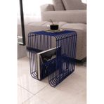 Boz Concept Home Viyana Tel Metal Tasarımlı Modern Paslanmaz Yan Sehpa, Dekoratif Metal Sehpa - Lacivert