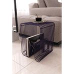 Boz Concept Home Viyana Tel Metal Tasarımlı Modern Paslanmaz Yan Sehpa, Dekoratif Metal Sehpa - Mor