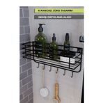 boz concept home Yapışkanlı Paslanmaz 6 Kancalı Süper Lüks Banyo Düzenleyici,banyo Aksesuar Şampuanlık Banyo Rafı