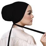 Bozaap Underal Tesettür Tüp Şapka, Kadın Alt Şapkası, Ayarlanabilir İslami Müslüman Underal Kadın Bandana, Büzgülü Kilitli