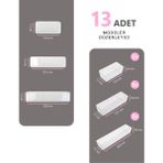 Bozhouse 13'lü Set Modüler Kaşıklık Organizer Çekmece Içi Şeffaf Düzenleyici Tahta Kaşık Drawer Organizer