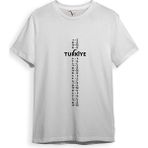 Bozkurt Göktürk Alfabesi Türkiye Sembolleri Yazısı ve Ay Yıldız ve Hilal Baskılı Regular Fit T-Shirt - XL - Beyaz