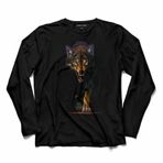 Bozkurt Head Wolf Boz Kurt Kafası Göktürk Uzun Kollu Tişört Baskılı Çocuk T-Shirt Siyah