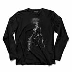 Bozkurt Head Wolf Kurt Kafası Göktürk Uzun Kollu Tişört Baskılı Çocuk T-Shirt Siyah