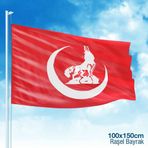 Bozkurt Hilal Kırmızı Sancak Bayrak MHP -100x150cm