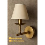 Bozyaka Aydınlatma Esila Dekoratif Krem Şapkalı Eskitme Kaplama Metal Modern Duvar Aplik İç Mekan