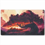 bozzhen TCG Playmat Masa Oyun Kartı Masa Üstü Ped MTG Oyunlar için Pürüzsüz Kumaş Yüzey Kauçuk Taban Dikişli Kenarları ile Orijinal Sanat Tasarımları 24X14 inç Fantezi Ağaç