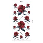 BP Tattoo Kırmızı Gül Otantik Geçici Dövme Gül Tattoo