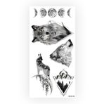 BP Tattoo Kurt Dövmesi, Dolunay Dövmesi, Uluyan Kurt Ve Manzara Unisex Geçici Dövme
